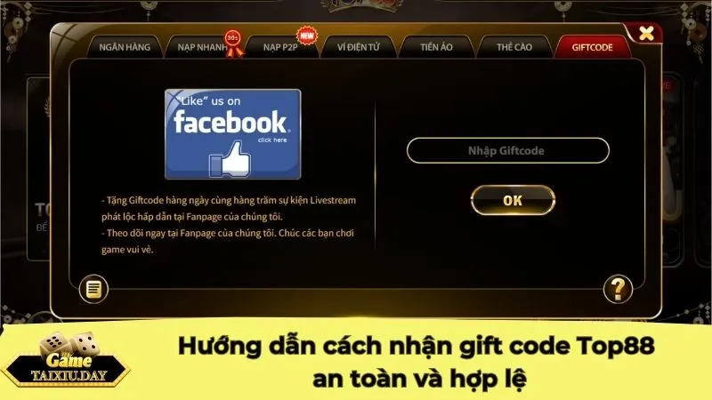 Hướng dẫn cách nhận gift code Top88 an toàn và hợp lệ